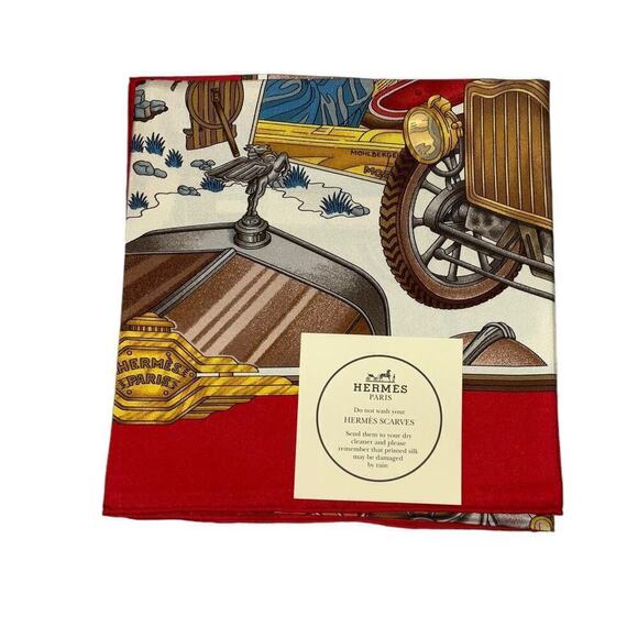 Hermes Rare Vintage 90cm Silk Scarf Automobile Hermès by Joachim Metz New in Box - Picture 5 of 16
